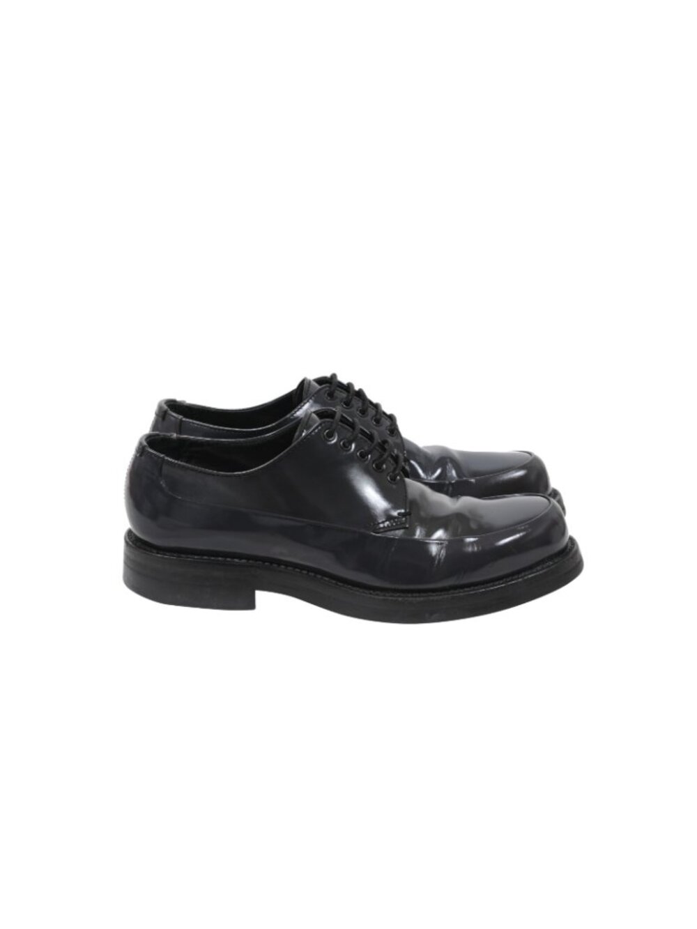 Prada Vintage  Derby Size US 8 UK7 Grey Smooth Leather Oxford Lace Ups - Picture 2 of 9
